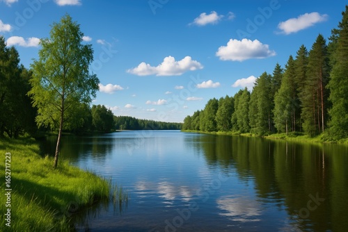 Tranquil lakeside scene fea...