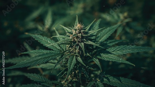 Close-up of a hemp cannabis...