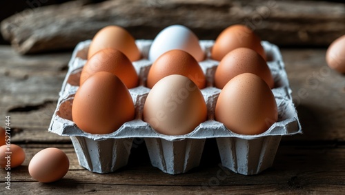 Eggs neatly placed in a pap...