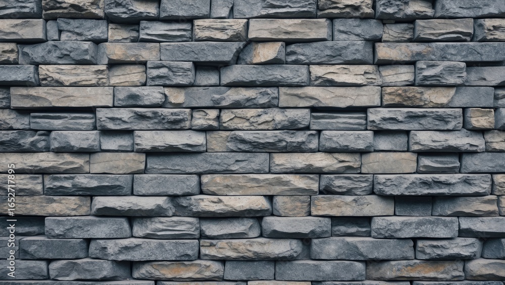 Obraz premium Stylish stone and brick wall design featuring a textured finish