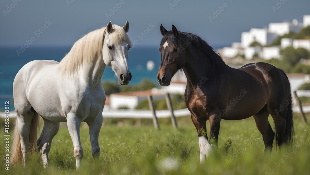 Obraz premium Horses roaming the islands in the Mediterranean