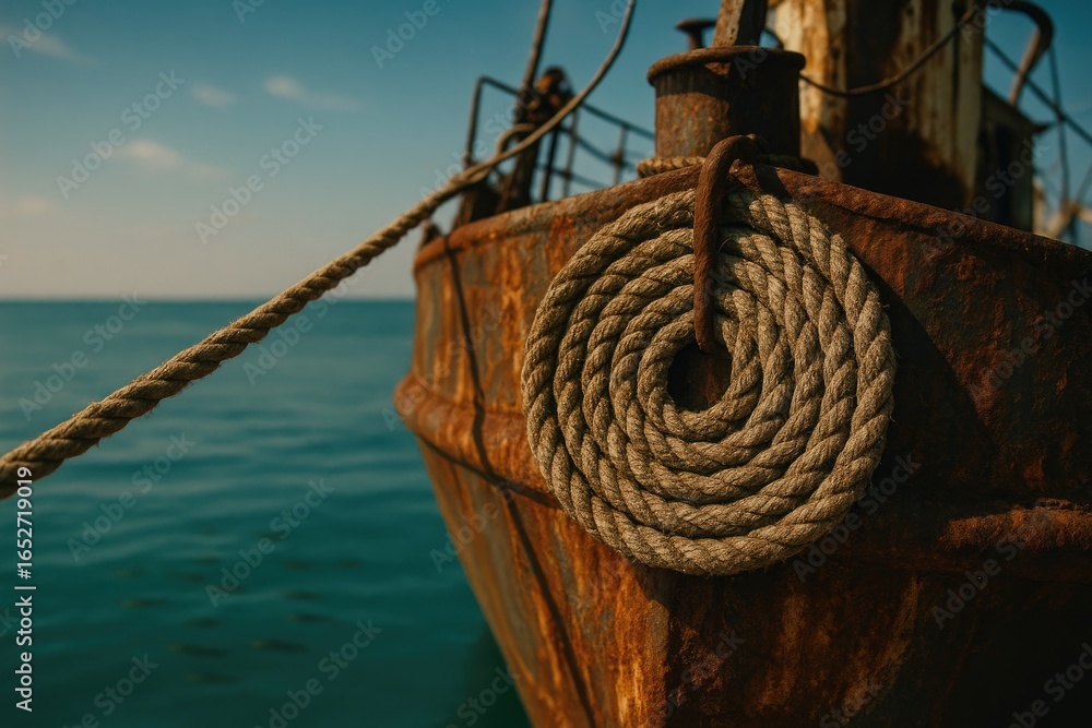 Obraz premium Anchoring line used by fishing vessels