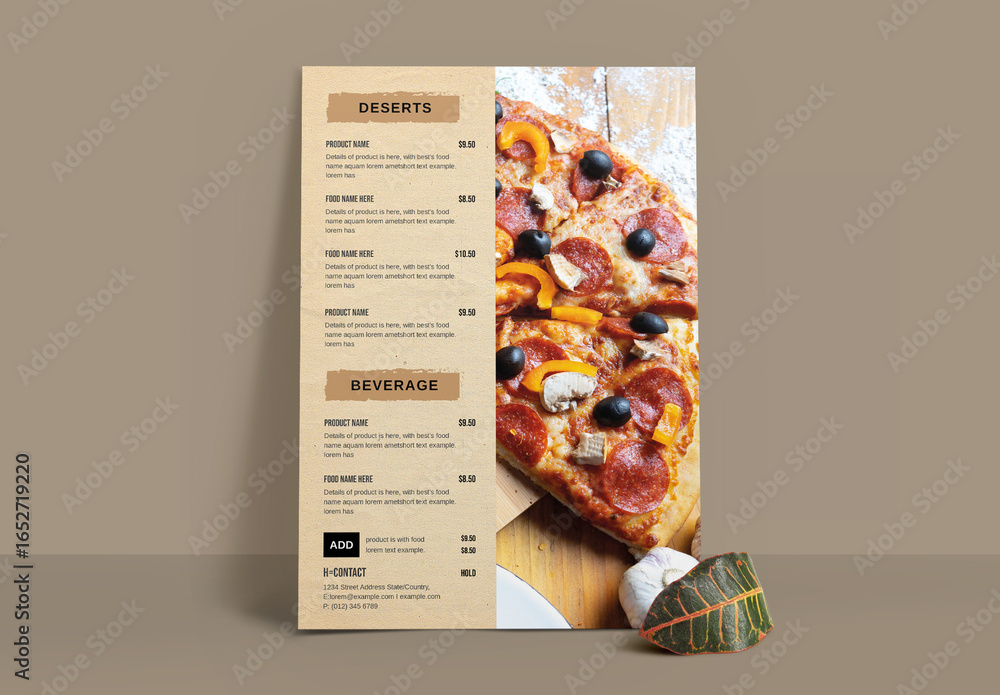 Restaurant Food Menu Layout Stock Template | Adobe Stock