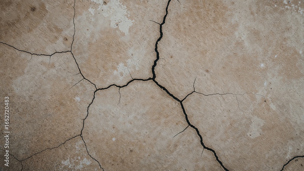 Obraz premium Macro shot of fractured plaster on a cement wall