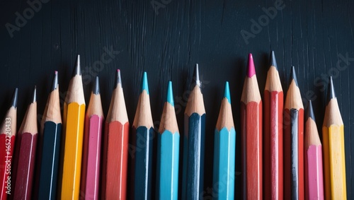 Multiple pencils lying on a...