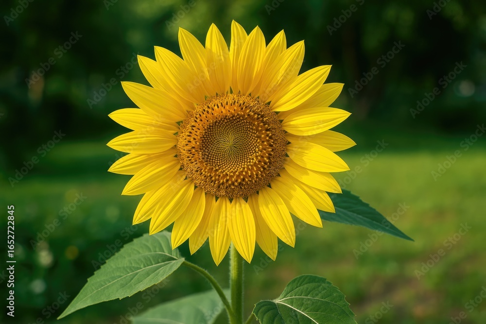 Obraz premium Garden scene featuring a bright Helianthus flower