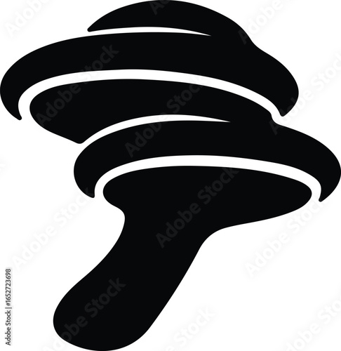 Vector Illustrator Black and White Soft Serve Ice Cream Cone Silhouette