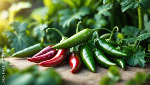 Fresh green chillies: a who...