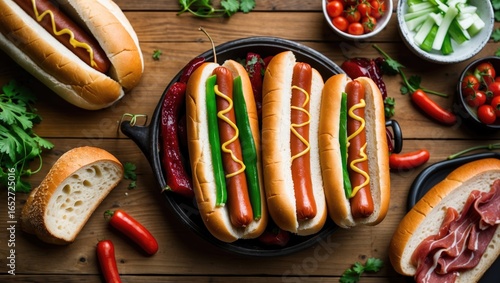 Delicious frankfurters plac...