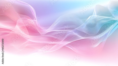 Wallpaper Mural Soft wave mesh background with flowing translucent lines and pastel pink aqua gradients on clean white space, ideal for modern abstract design and digital graphics. Torontodigital.ca