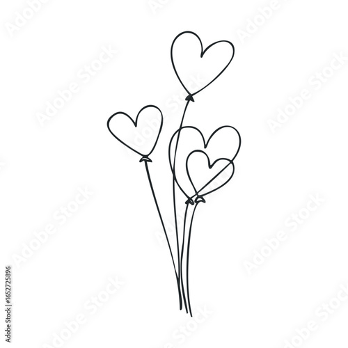 Heart balloons for romantic celebration and decoration ideas
