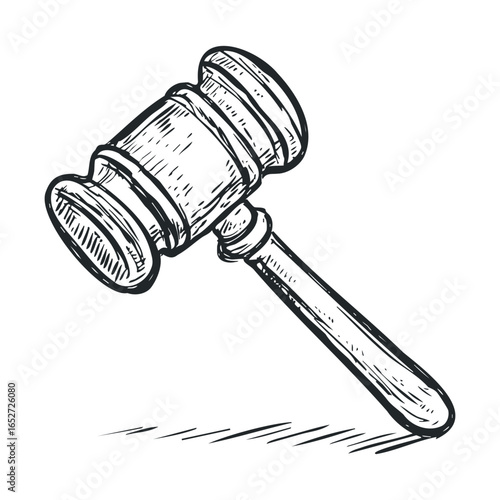 Detailed illustration of a gavel for legal and judicial concepts