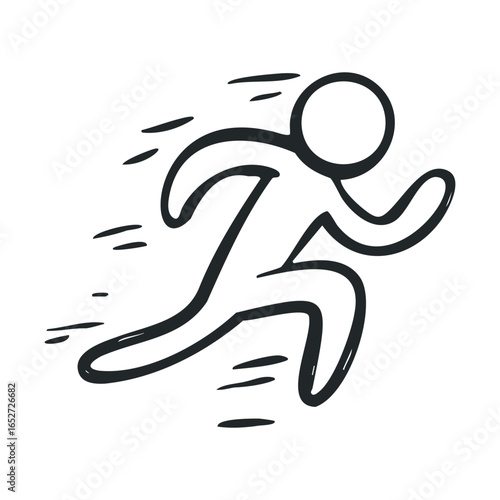 Dynamic figure in motion illustrating speed and agility for design