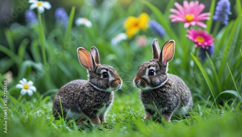 Tiny black bunnies playing ...