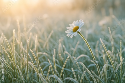 Fototapeta Naklejka Na Ścianę i Meble -  Early Morning Icy Grass Scene
