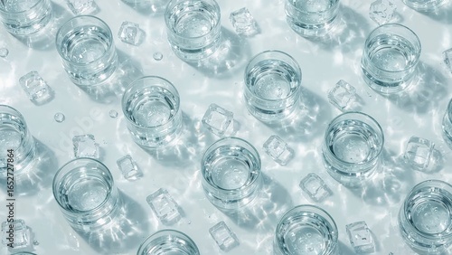 Numerous glasses filled wit...