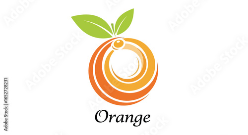 Abstract orange logo design fresh fruit vector illustration