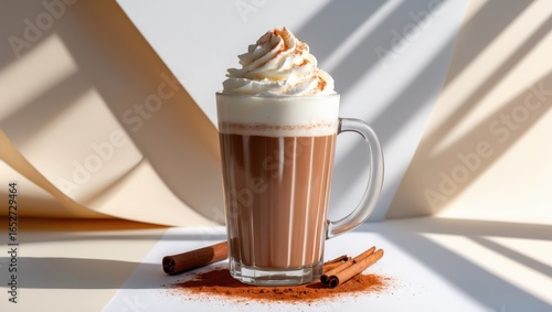 A cozy beverage featuring h...