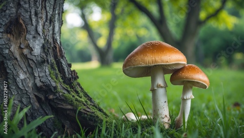 Wild Mushroom in a Verdant ...