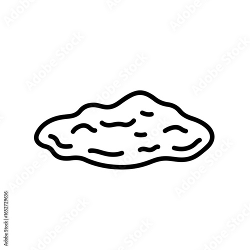 Irregularly Shaped Pile of Substance Line Art Illustration