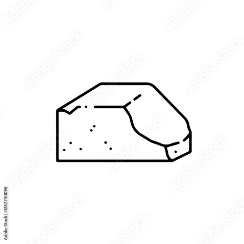 Irregularly Shaped Stone Block Line Art Illustration
