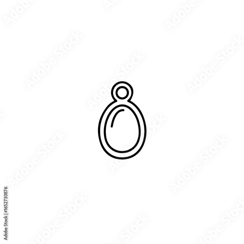 Minimalist Outline of a Teardrop-Shaped Pendant with Circular Bail