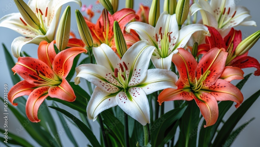 Fototapeta premium Bunch of lily flowers