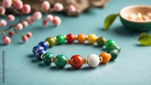 Colorful lucky stone wristb...