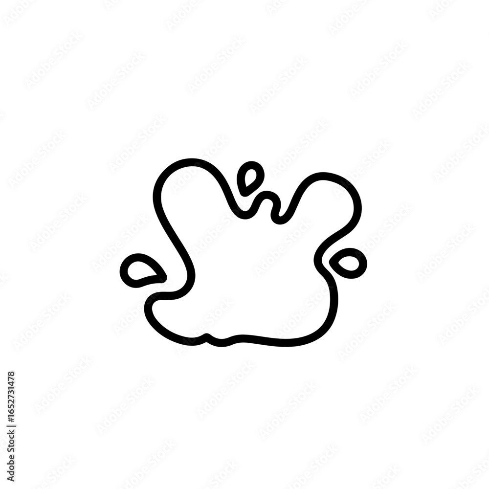Obraz premium Abstract Inkblot Shape with Curving Lines and Asymmetrical Design
