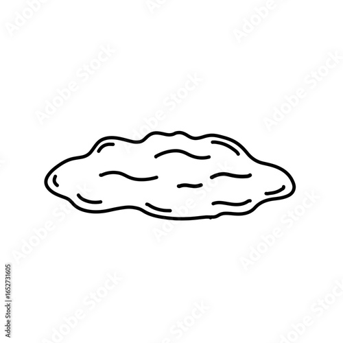 Simple Outline Drawing of a Puddle or Small Body of Water