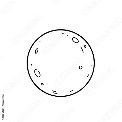 Stylized Lunar Surface with Craters and Markings in Black and White