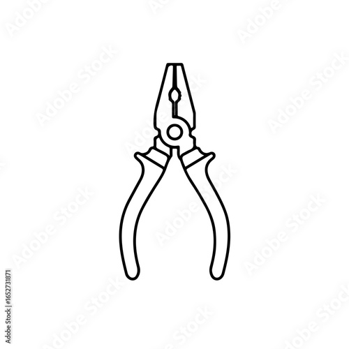Simple Line Drawing of a Pair of Pliers