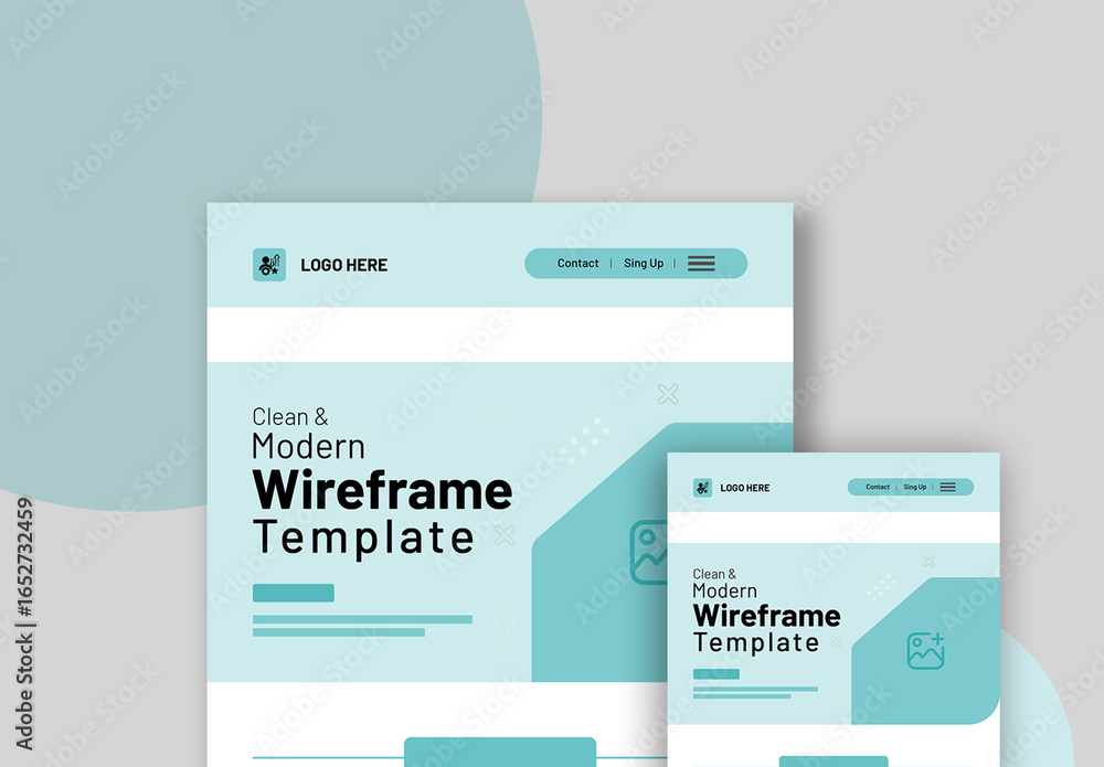 Wireframe Html Template Minimal Web Wireframe Template Stock Template | Adobe Stock
