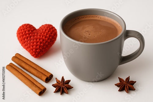 Cozy seasonal drink with gr...