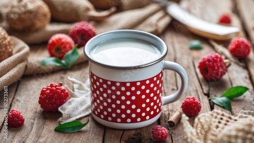 White enamel milk jug paire...