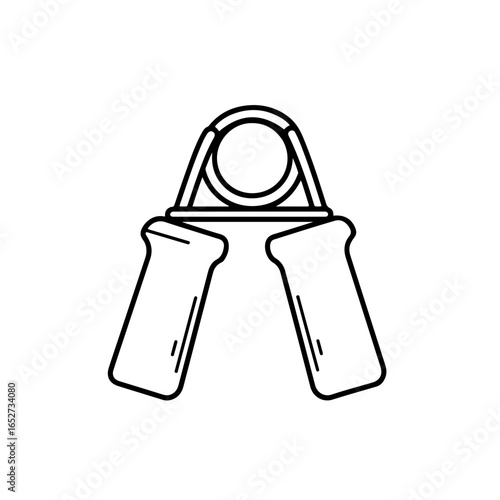 Hand Grip Strengthener Exercise Equipment Line Art Illustration
