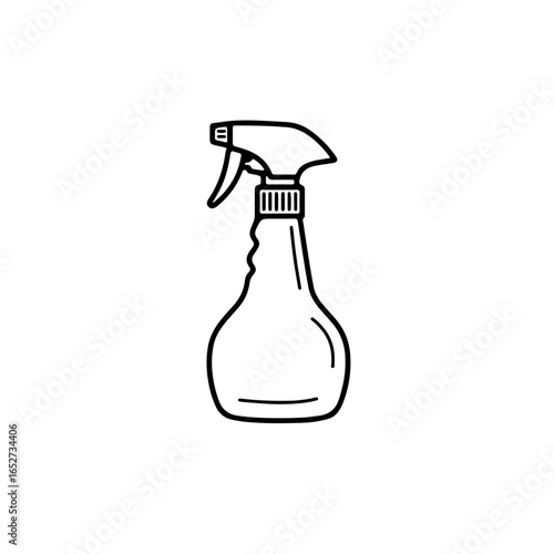 Simple Black and White Spray Bottle for Cleaning Purposes