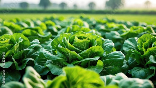 Close-up of lettuce crops o...