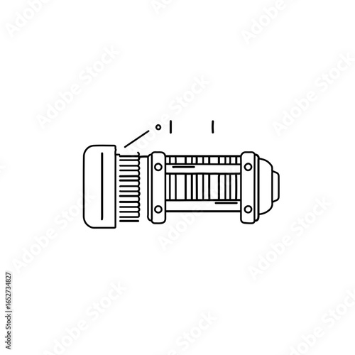 Simple Line Drawing of a Winch or Pulley System