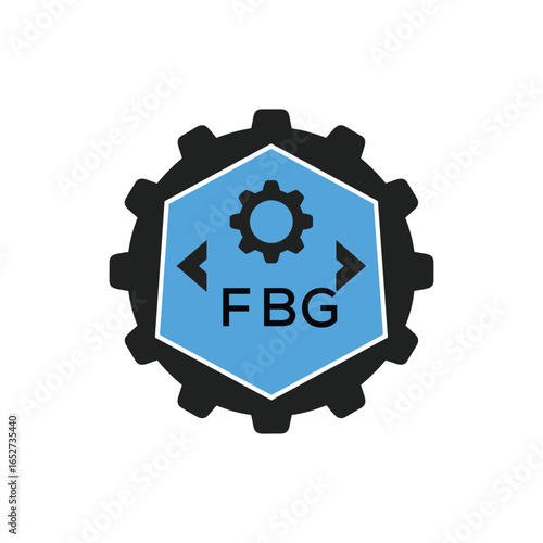 FBG Industrial Gear Logo Design – Engineering, Mechanical, and Construction Branding Icon. FBG Letter Logo.
