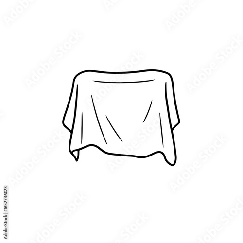 Simple Line Drawing of a Draped Tablecloth