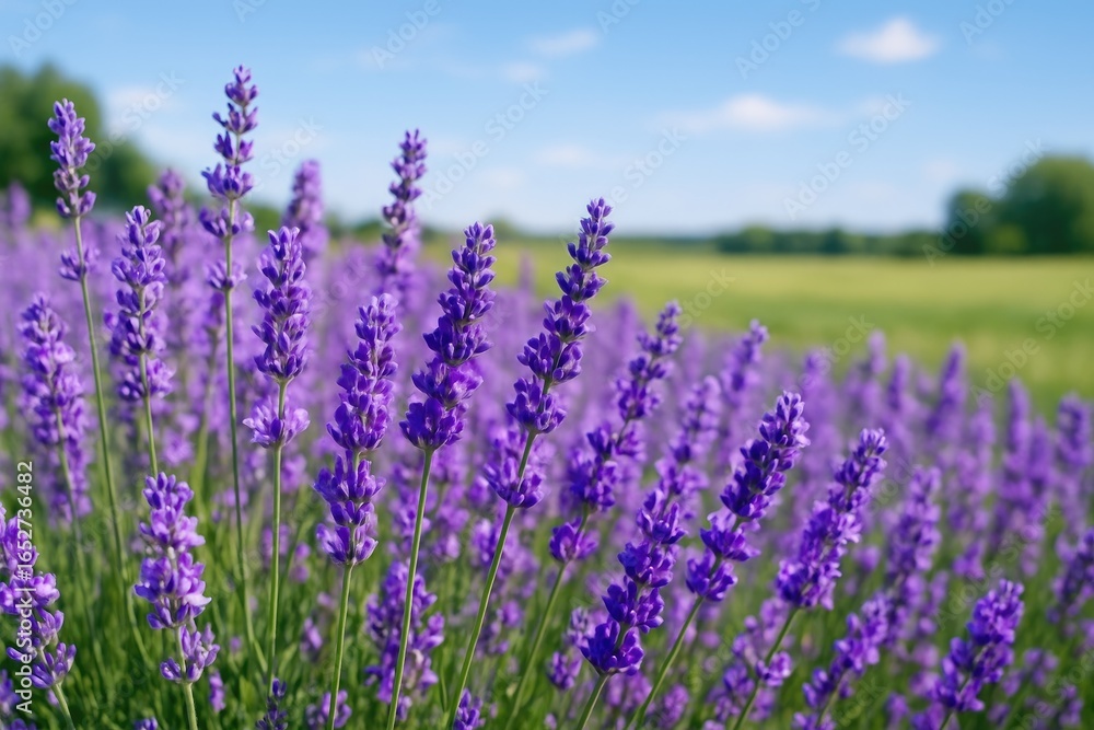 Naklejka premium Lavender blossoms in a vast field