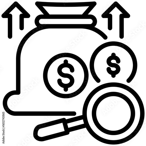 money research icon isolated on white background. vector illustration icon for economic development