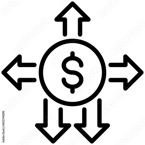 money distribution icon isolated on white background. vector illustration icon for economic development