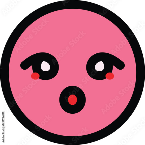 a cute and shy circle icon