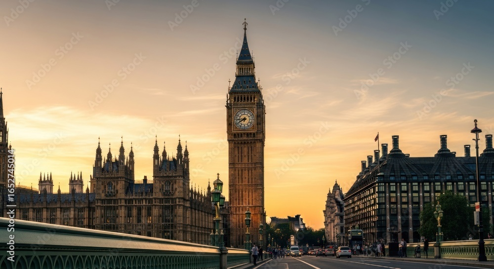 Fototapeta premium Iconic London landmark at sunset