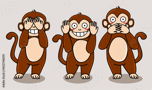 illustration of the three wise monkeys