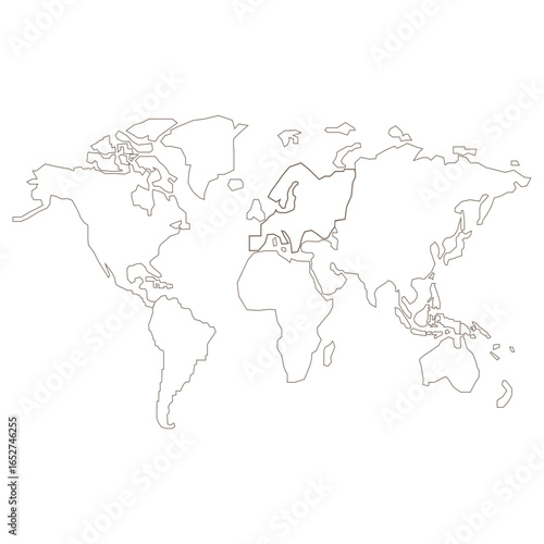 Wallpaper Mural World Map Illustration Torontodigital.ca