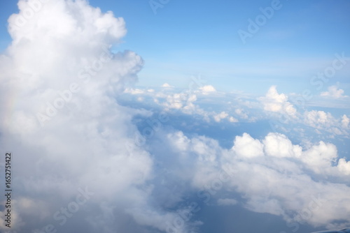 Blue Sky and Fluffy White Clouds from Above