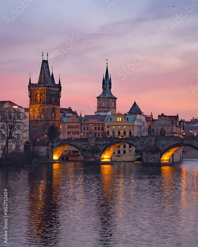Photography Charles Bridge at Sunset in Prague